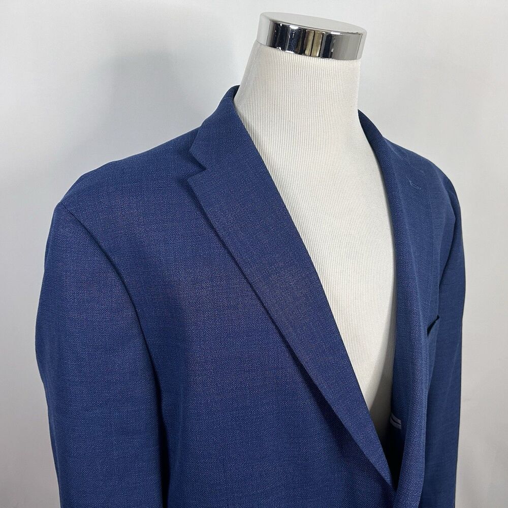 Tommy Hilfiger 52R Sport Coat Wool Blend Blue Knit Two Button Double Vented